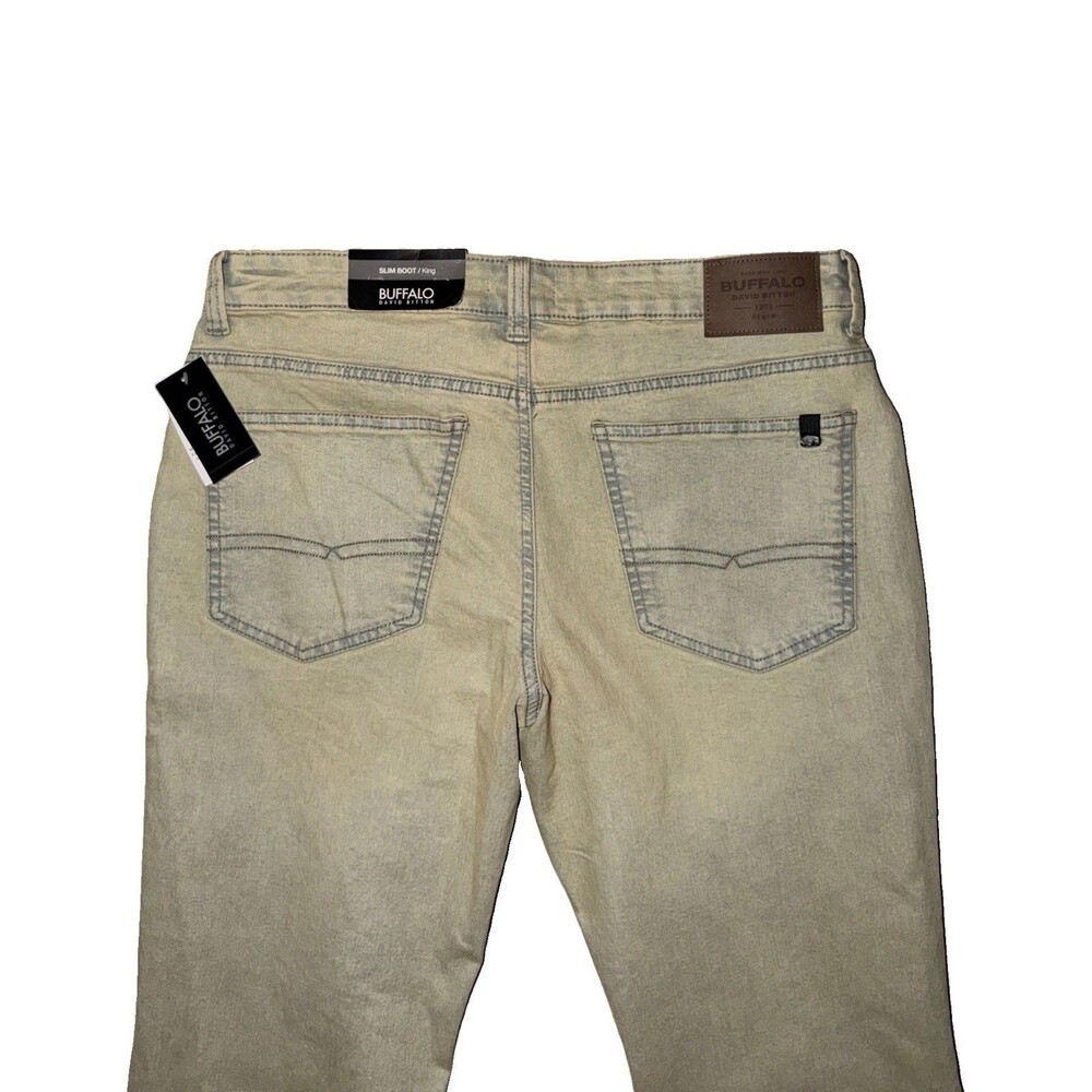 NEW Buffalo David Bitton King Slim Boot Jeans Mens 34x30 Light Wash NWT Stretch